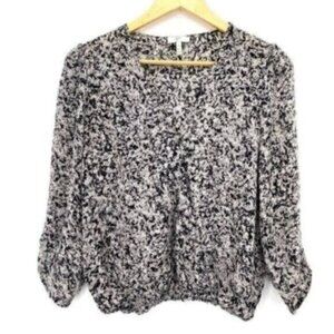 Joie Women's Abstract Print Wrap Silk Blouse Top